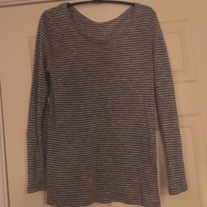 Muji large striped scoop neck tee